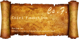 Csiri Fausztina névjegykártya